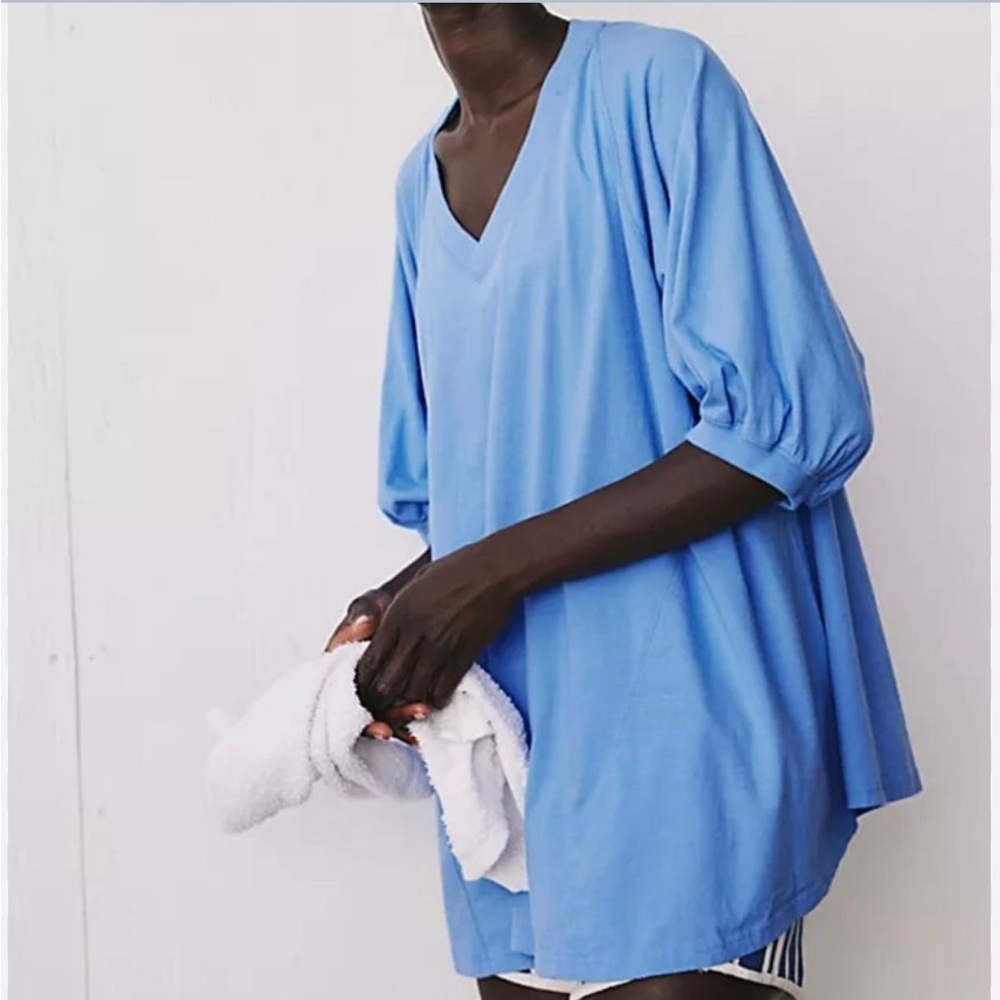 Free People Sporty Era Tunic NWOT X Small Coastal Blue